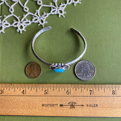 Square Blue Bird Turquoise Cuff Bracelet