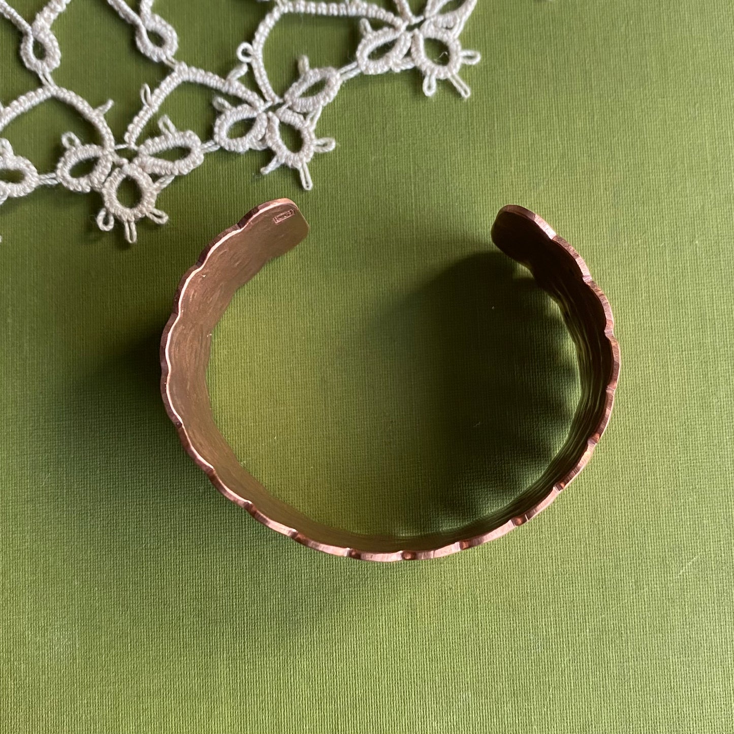 Wide Copper Stamped Cuff Small/Medium