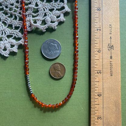 Carnelian & Pyrite Beaded Necklace