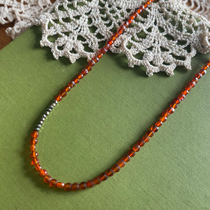Carnelian & Pyrite Beaded Necklace