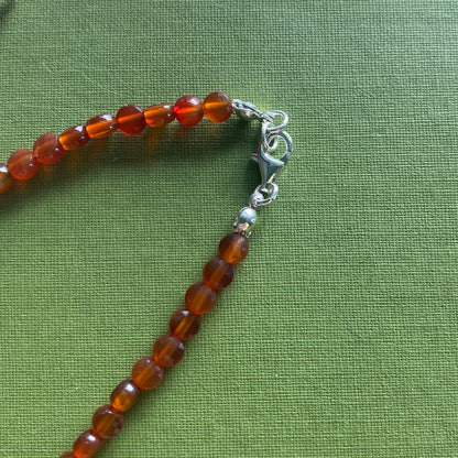 Carnelian & Pyrite Beaded Necklace
