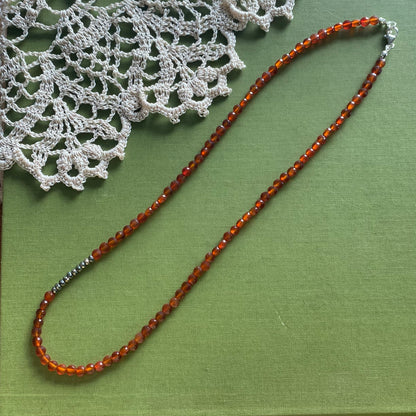 Carnelian & Pyrite Beaded Necklace