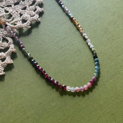 Tourmaline & Garnet Beaded Necklace