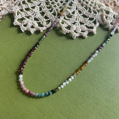 Tourmaline & Garnet Beaded Necklace
