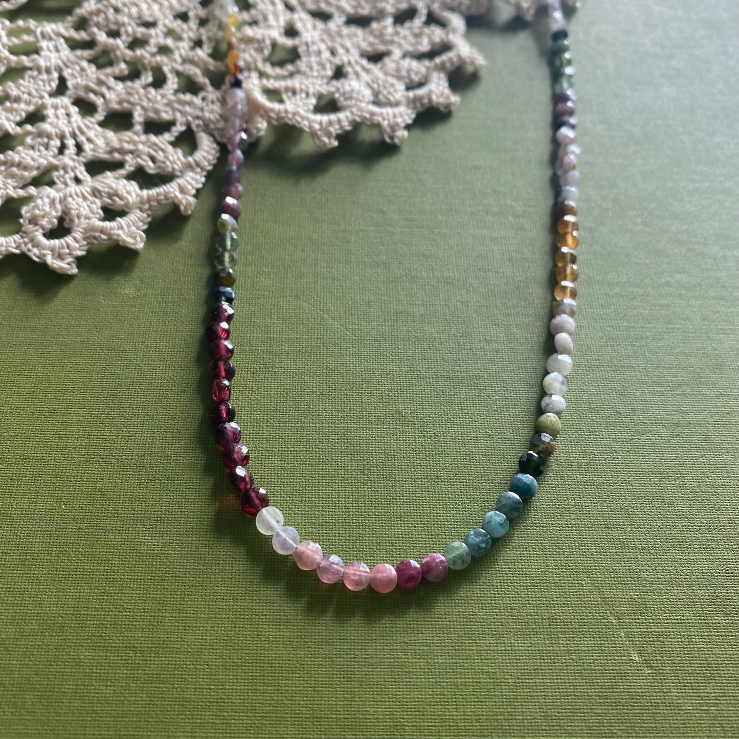 Tourmaline & Garnet Beaded Necklace