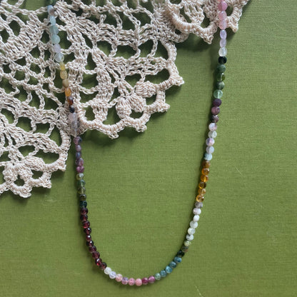 Tourmaline & Garnet Beaded Necklace