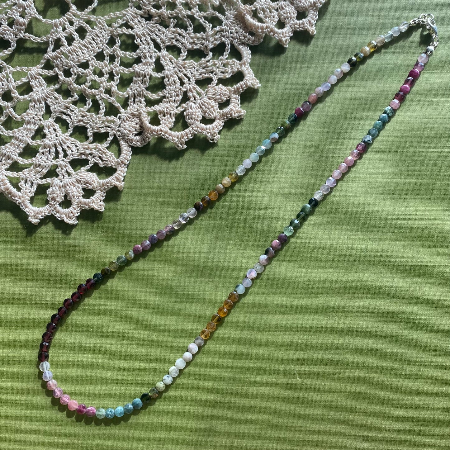 Tourmaline & Garnet Beaded Necklace