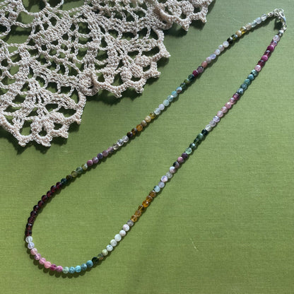 Tourmaline & Garnet Beaded Necklace