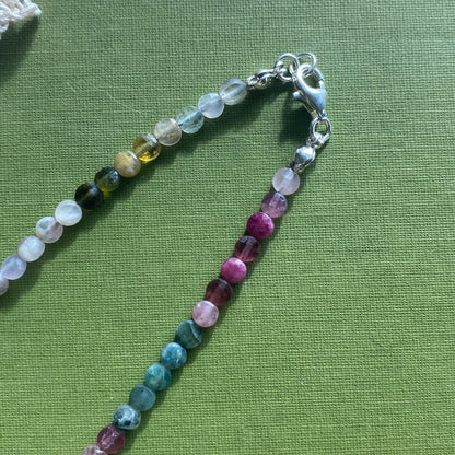 Tourmaline & Garnet Beaded Necklace