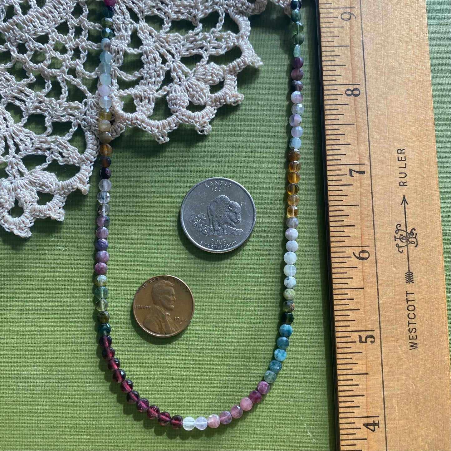 Tourmaline & Garnet Beaded Necklace