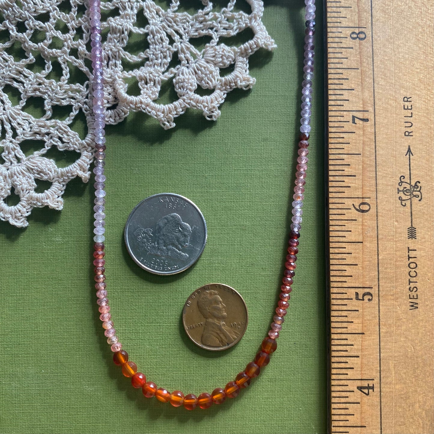 Mulit Colored Spinel & Carnelian Beaded Necklace