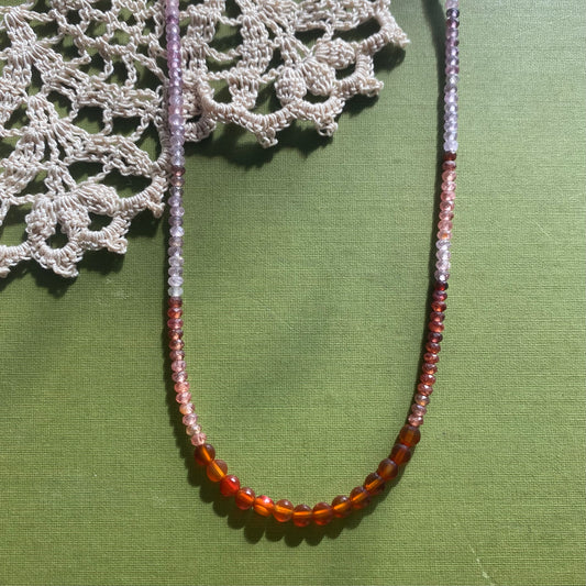 Mulit Colored Spinel & Carnelian Beaded Necklace