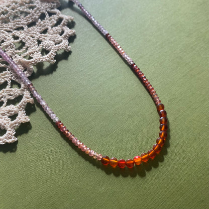 Mulit Colored Spinel & Carnelian Beaded Necklace