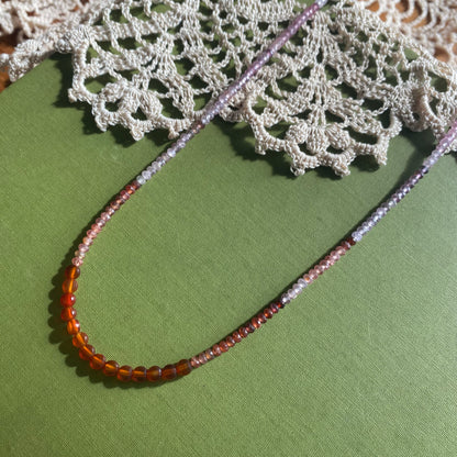 Mulit Colored Spinel & Carnelian Beaded Necklace