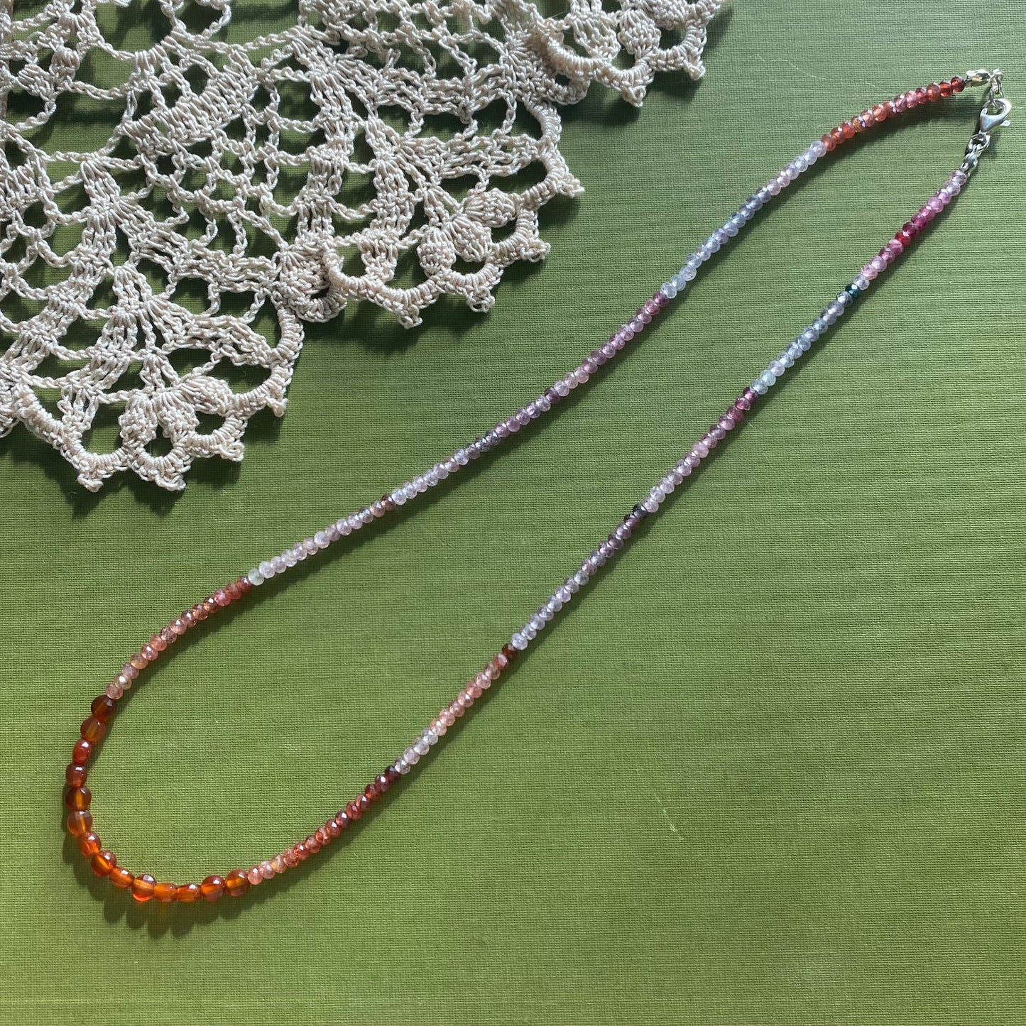 Mulit Colored Spinel & Carnelian Beaded Necklace