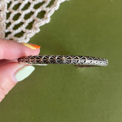 XSmall/Small Indra Hand Stamped Cuff Bracelet