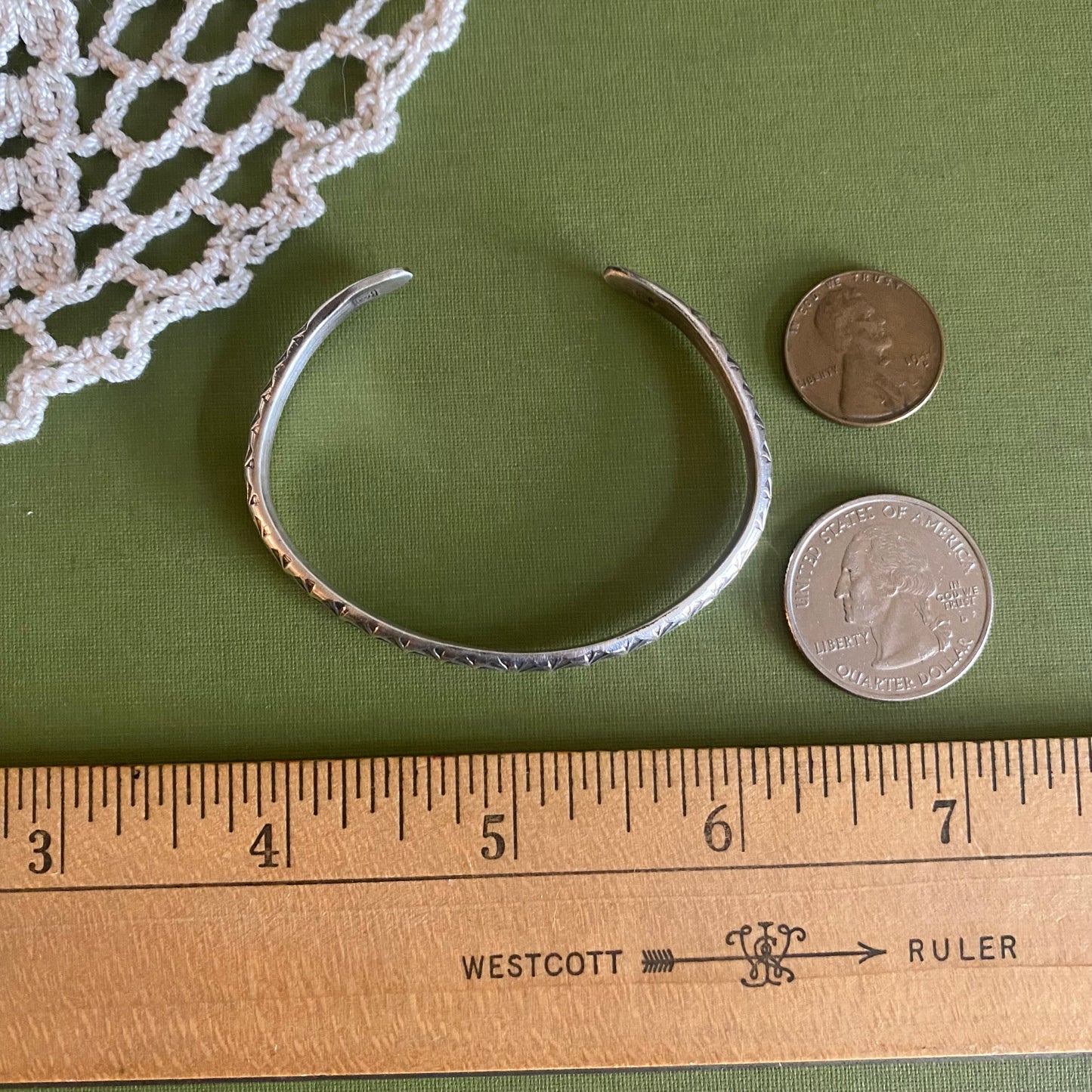XSmall/Small Indra Hand Stamped Cuff Bracelet