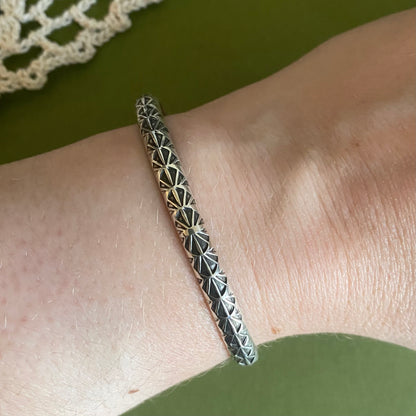 Medium/Large Indra Hand Stamped Cuff Bracelet