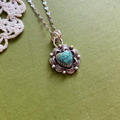 Hubei Cloud Mountain Turquoise Heart Pendant