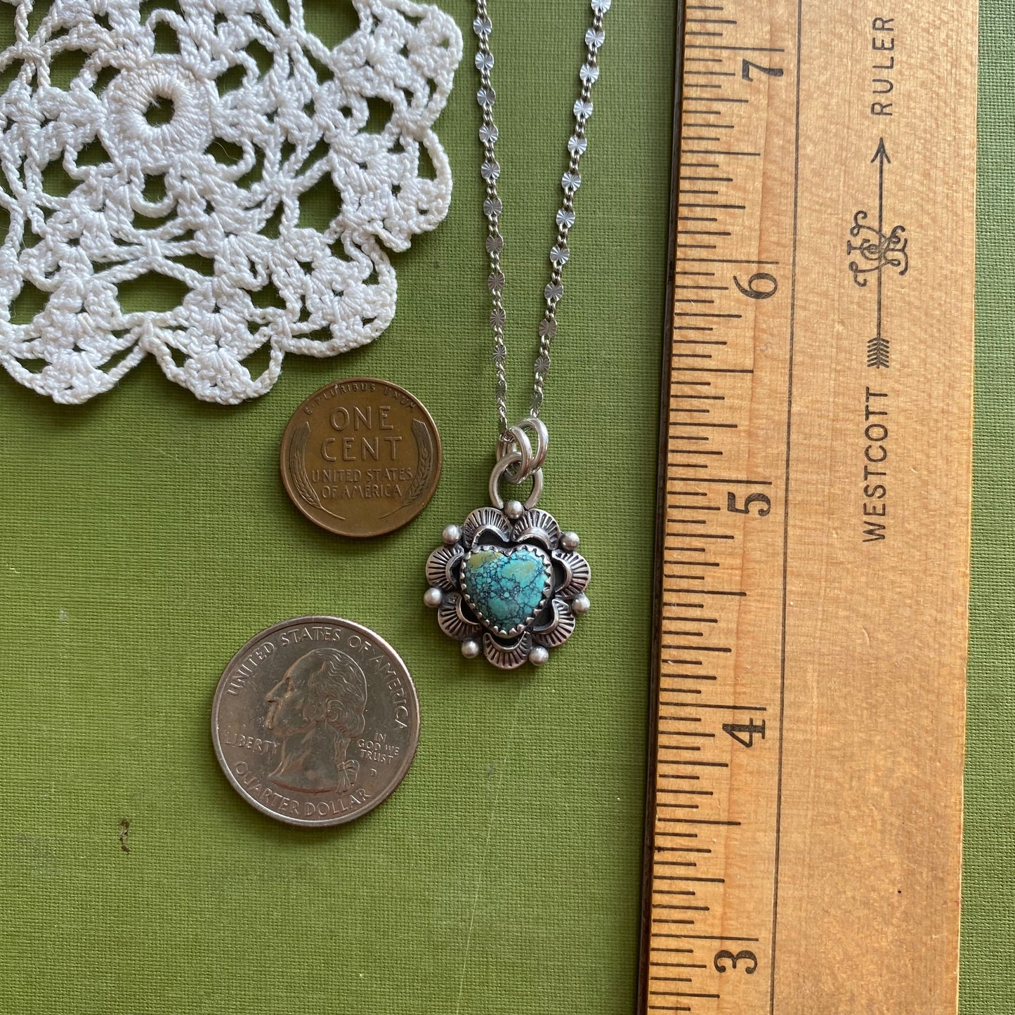 Hubei Cloud Mountain Turquoise Heart Pendant