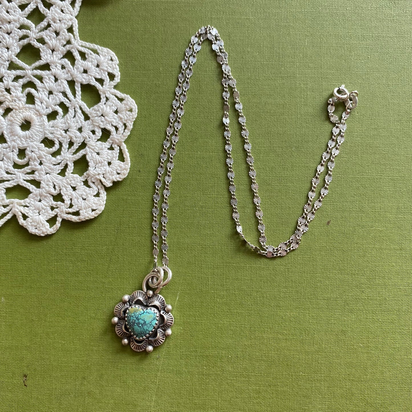 Hubei Cloud Mountain Turquoise Heart Pendant