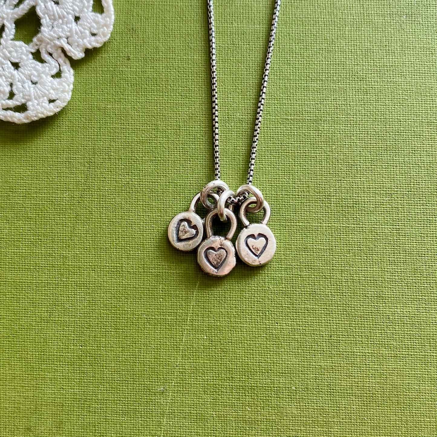 Teeny Tiny 3 Heart Necklace