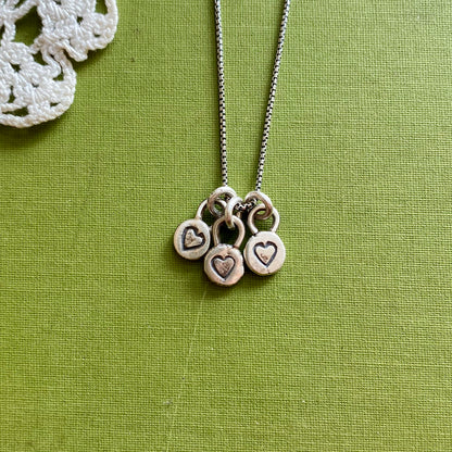 Teeny Tiny 3 Heart Necklace