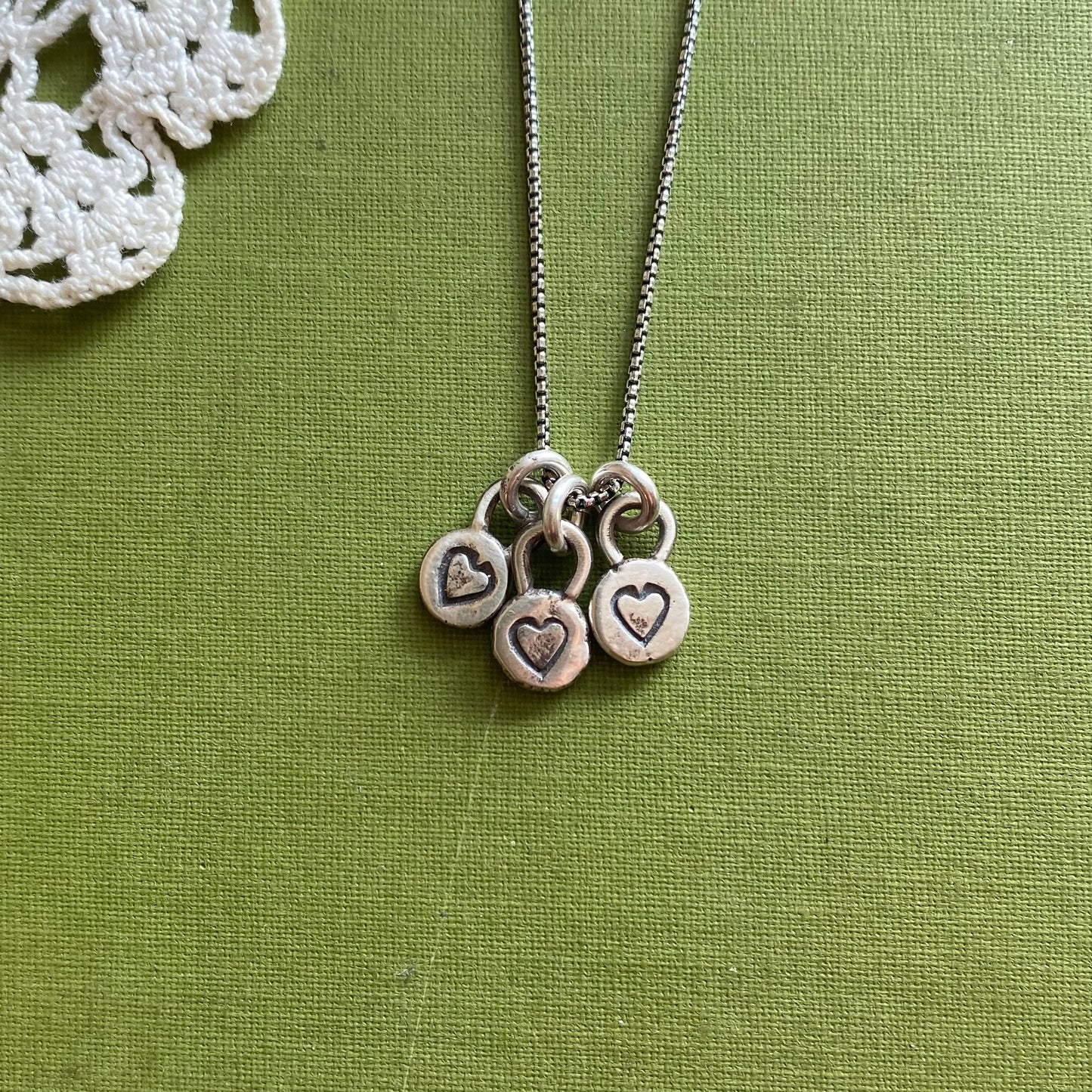 Teeny Tiny 3 Heart Necklace