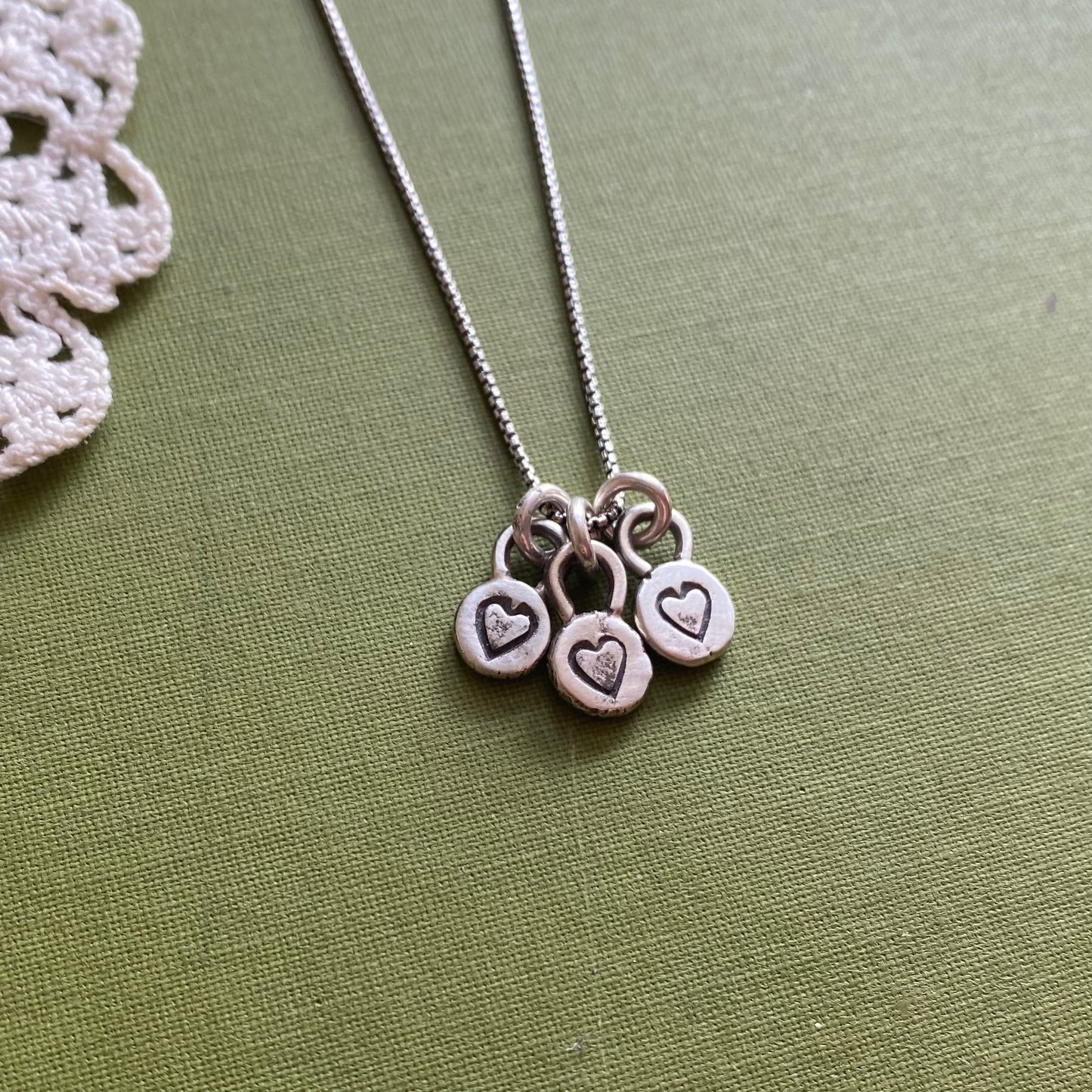 Teeny Tiny 3 Heart Necklace