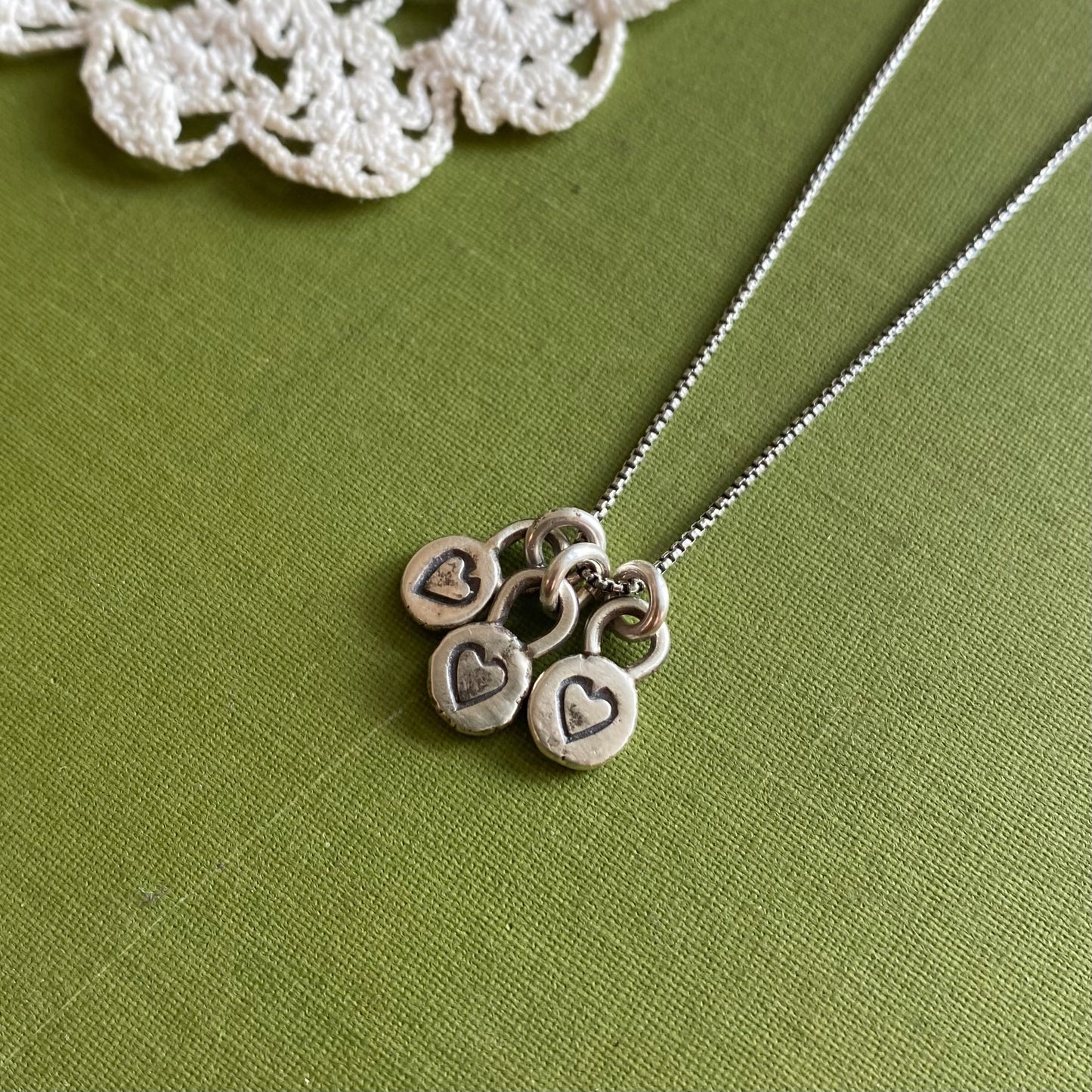 Teeny Tiny 3 Heart Necklace