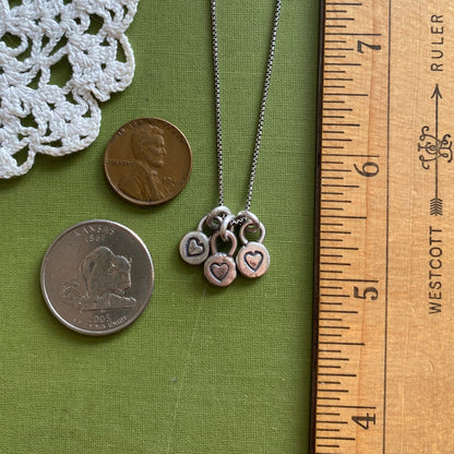 Teeny Tiny 3 Heart Necklace
