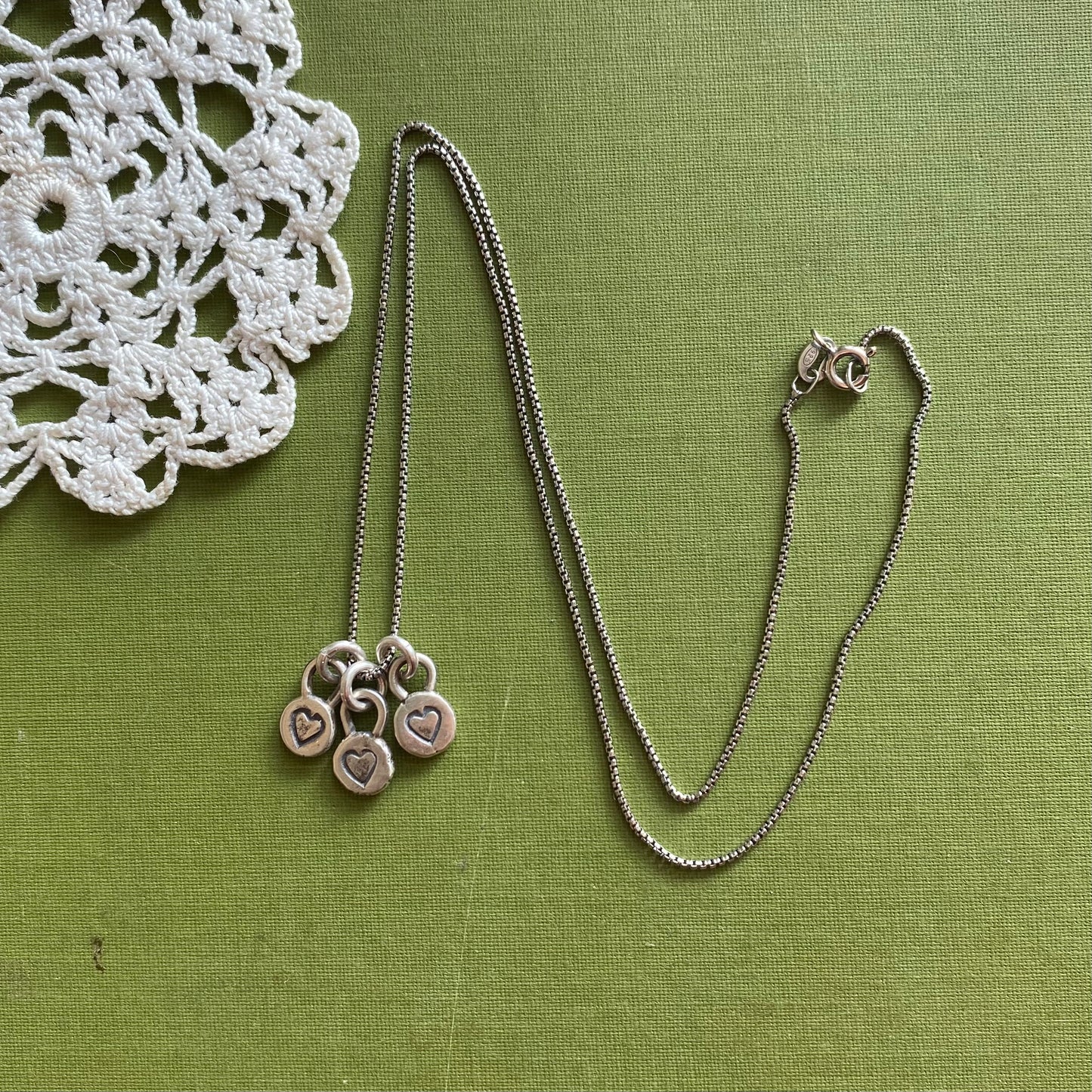 Teeny Tiny 3 Heart Necklace