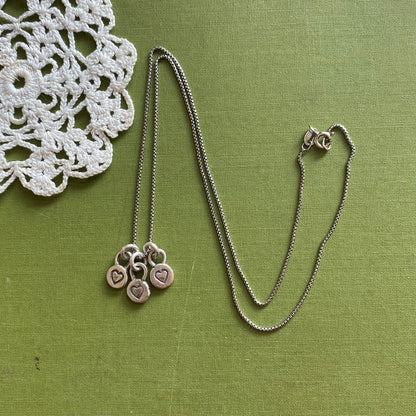 Teeny Tiny 3 Heart Necklace