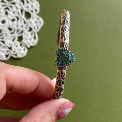 Hubei Cloud Mountain Turquoise Heart Cuff Bracelet