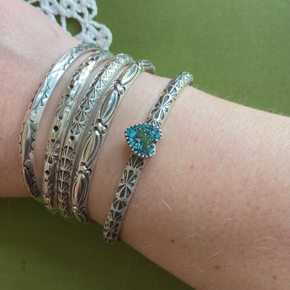 Hubei Cloud Mountain Turquoise Heart Cuff Bracelet