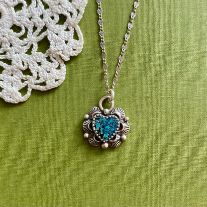 Hubei Cloud Mountain Turquoise Heart Pendant