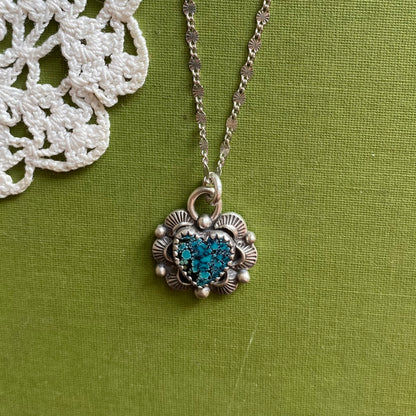 Hubei Cloud Mountain Turquoise Heart Pendant