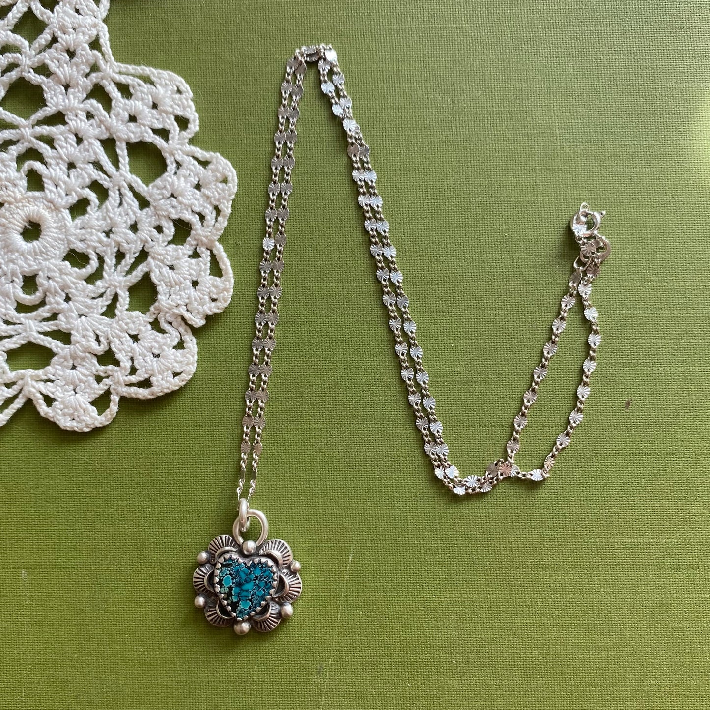 Hubei Cloud Mountain Turquoise Heart Pendant