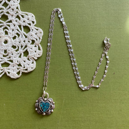 Hubei Cloud Mountain Turquoise Heart Pendant