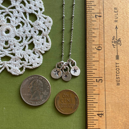 3 Star Hand Stamped Charm Necklace #4