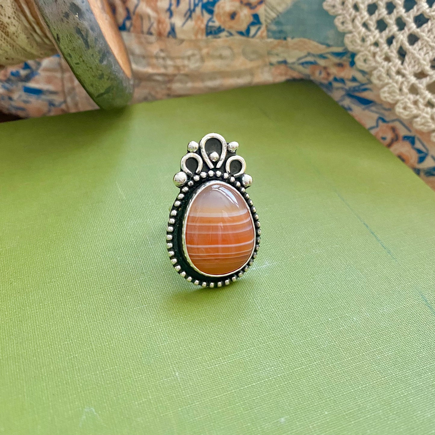 Banded Carnelian Ring