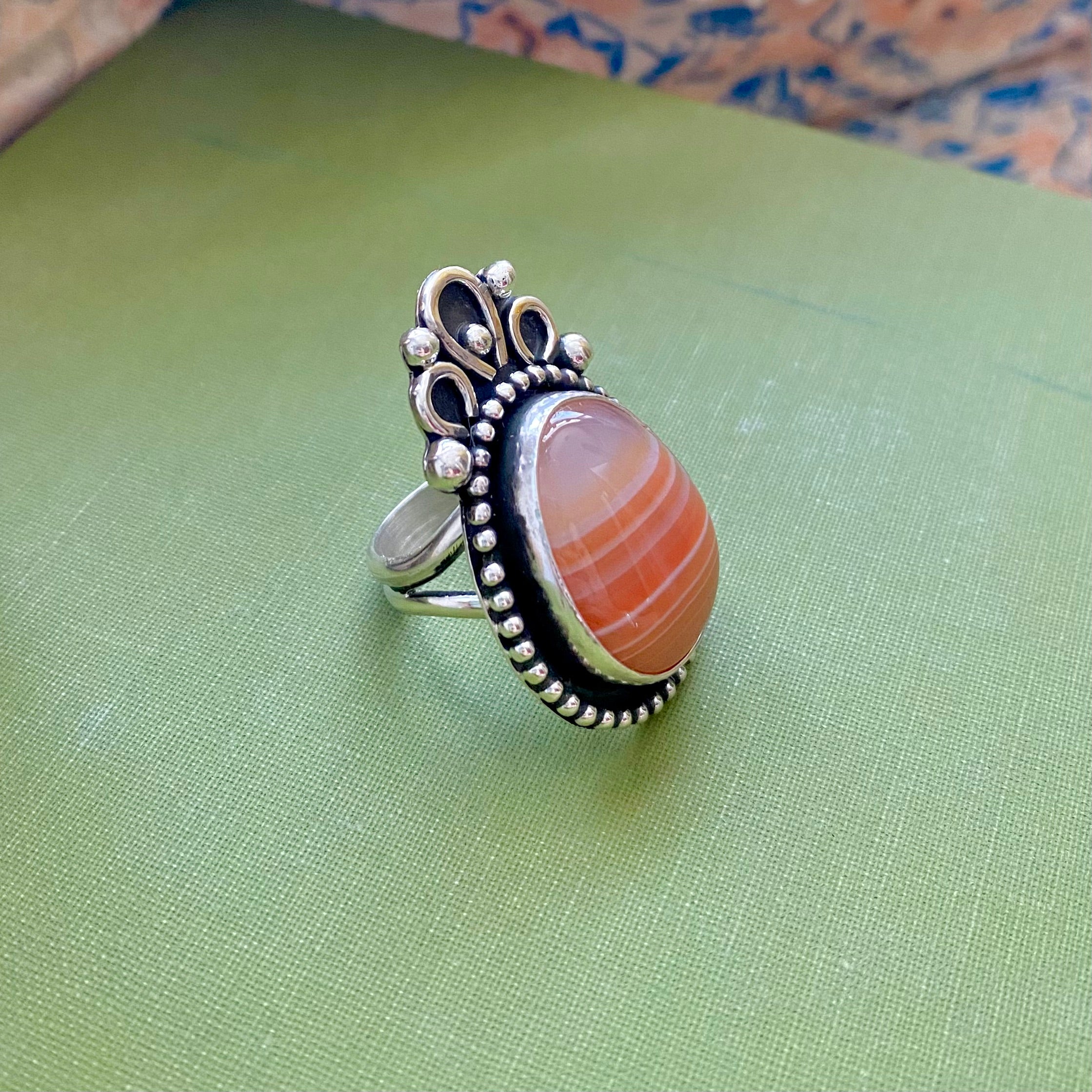 Banded Carnelian outlets Ring