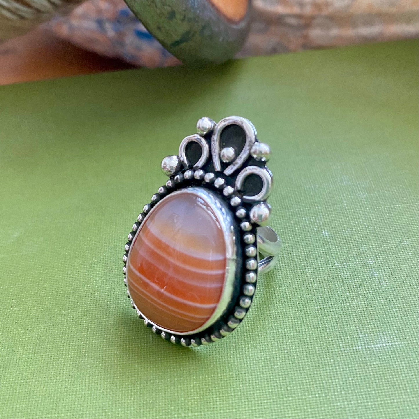 Banded Carnelian Ring