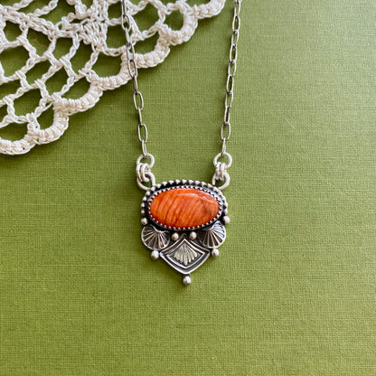 Orange Spiny Oyster Necklace