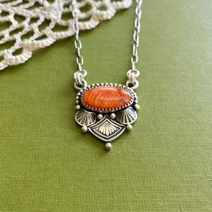 Orange Spiny Oyster Necklace