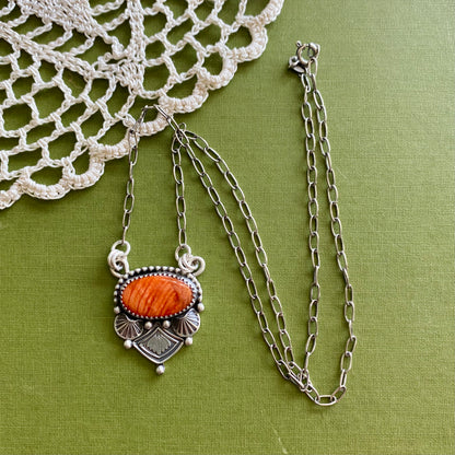 Orange Spiny Oyster Necklace