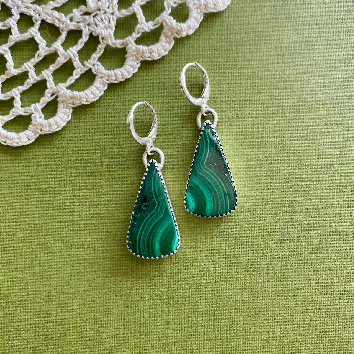 Malachite Teardrop Earrings