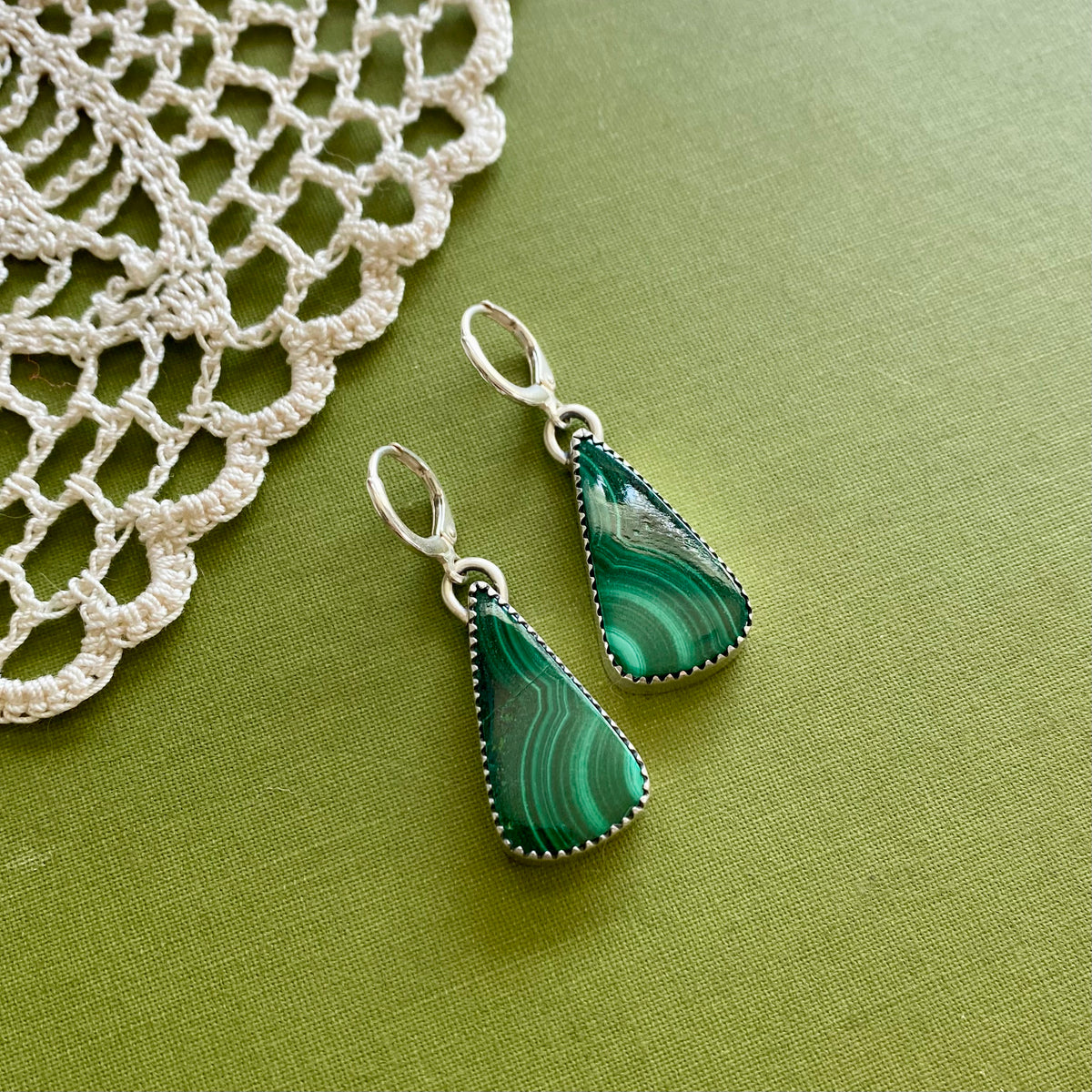 Malachite Teardrop Earrings
