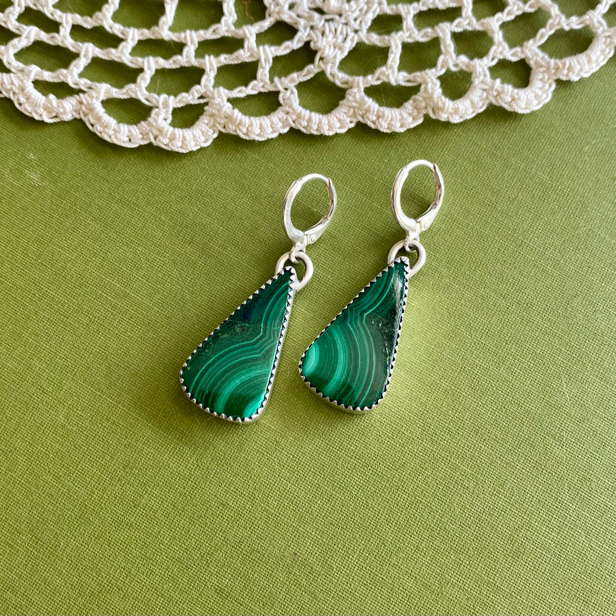 Malachite Teardrop Earrings