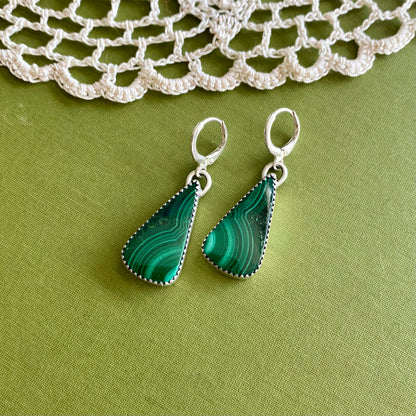Malachite Teardrop Earrings